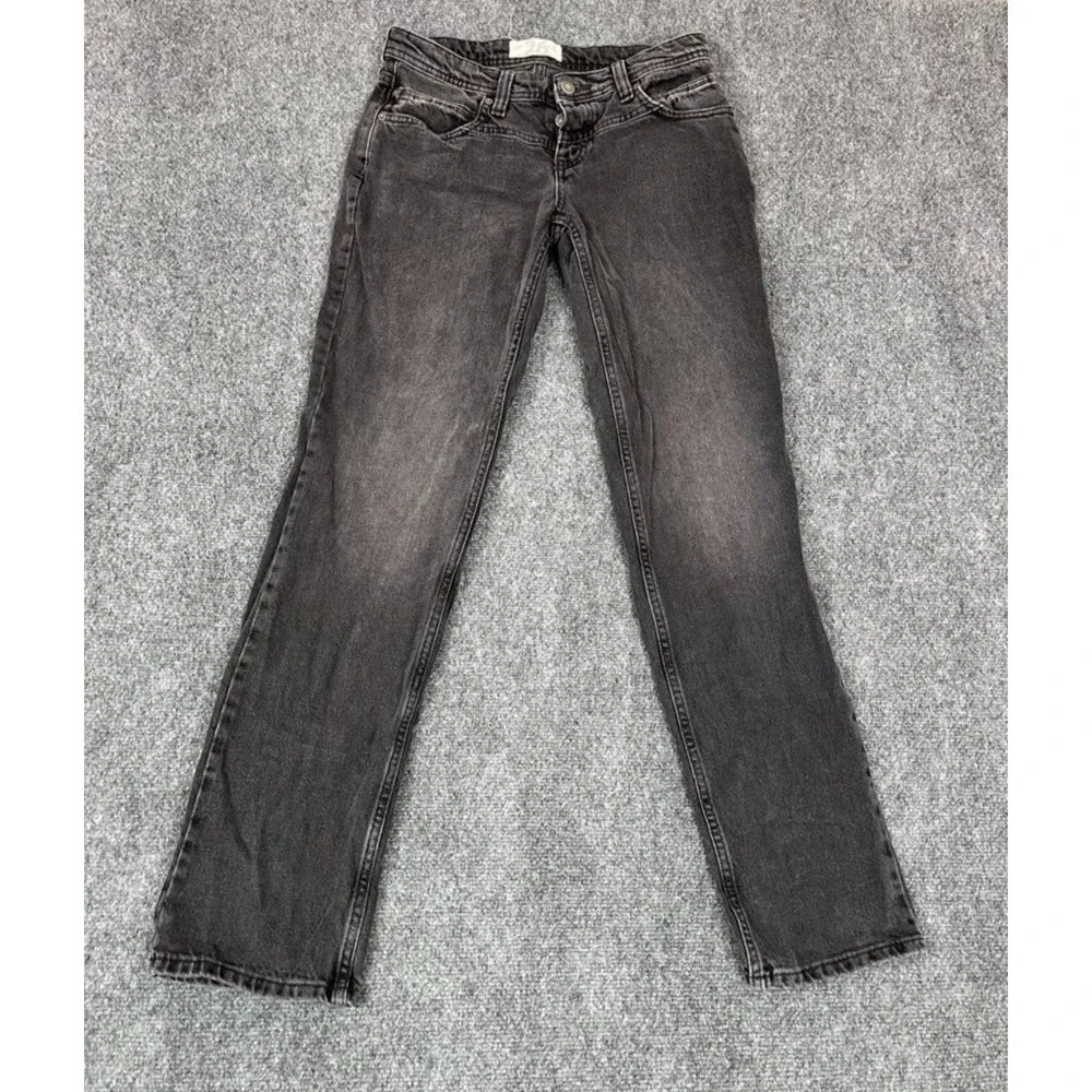 We The Free Womens Straight Leg Jeans Black Stretch Faded Dark Wash Denim 29 New
